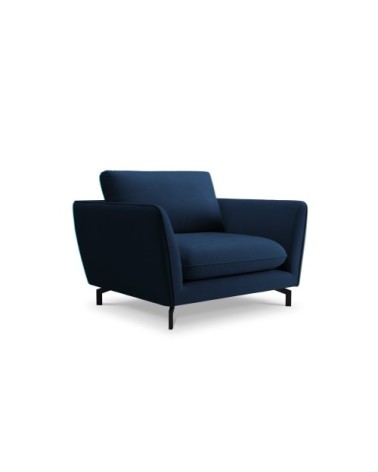 Fauteuil 1 place XL en velours bleu roi