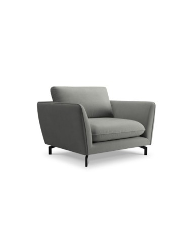 Fauteuil 1 place XL en velours gris clair