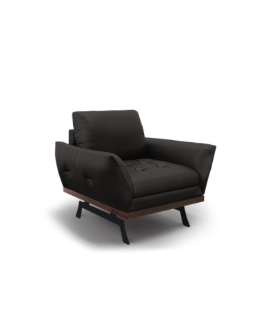 Fauteuil 1 place en cuir cuir noir