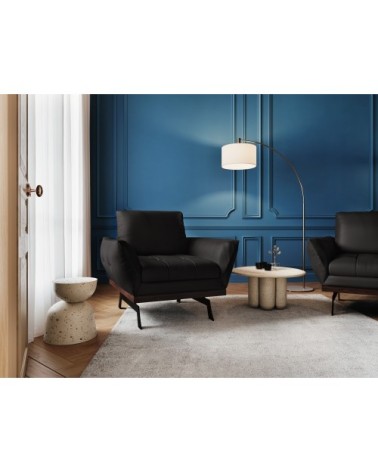 Fauteuil 1 place en cuir cuir noir