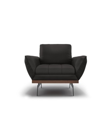 Fauteuil 1 place en cuir cuir noir