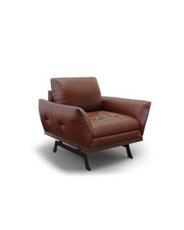 Fauteuil 1 place en cuir cuir marron