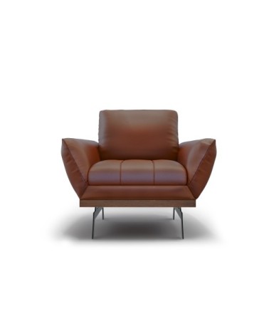Fauteuil 1 place en cuir cuir marron