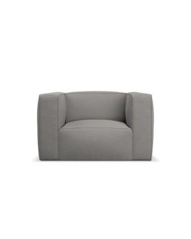 Fauteuil 1 place XL en tissu structuré gris