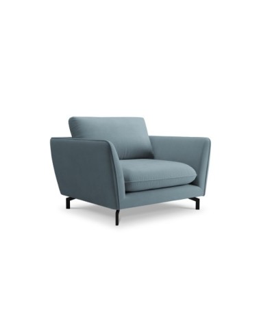 Fauteuil 1 place XL en velours bleu