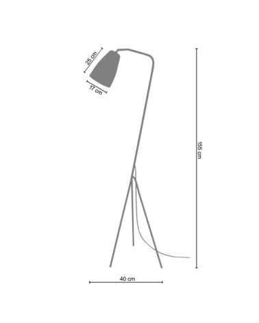 Lampadaire métal noir