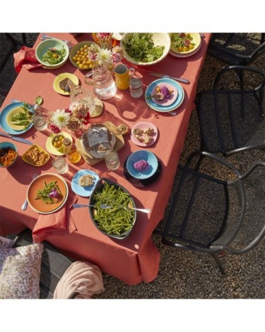 Nappe en lin rouge 170x170