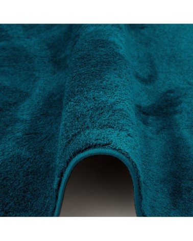 Tapis à poils longs moelleux uni pétrole 160x230 cm