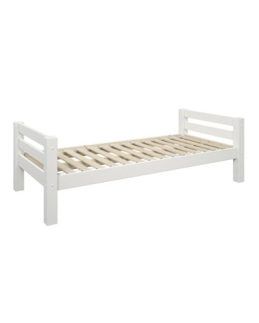 Lit enfant extra solide pin massif blanc 90x200