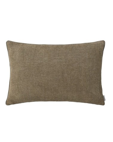 Housse de coussin en lin et velour perle 40x60