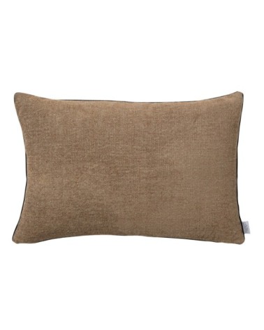 Housse de coussin en lin et velour orangé 40x60