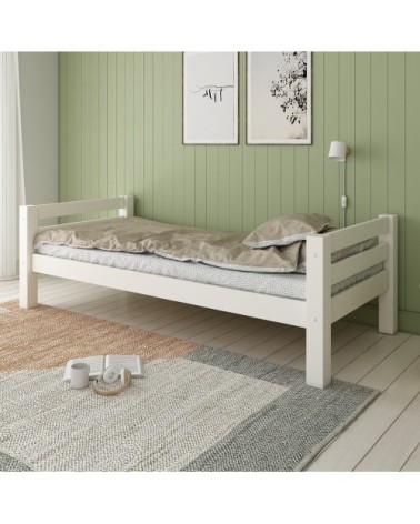 Lit enfant extra solide pin massif blanc 90x200