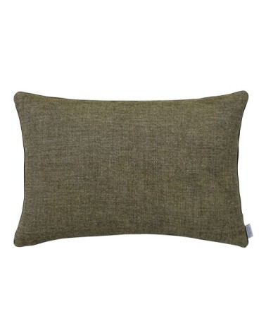 Housse de coussin en lin et velour vert 40x60