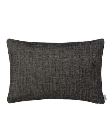 Housse de coussin en lin et velour noir et beige 40x60