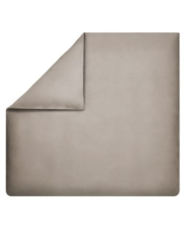 Housse de couette en satin de coton taupe 200x200