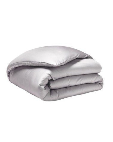 Housse de couette en satin de coton taupe 260x240