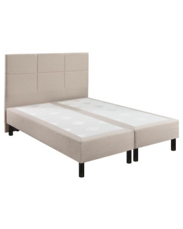 Ensemble boxspring 3 en 1 chenille lin 2x80x200
