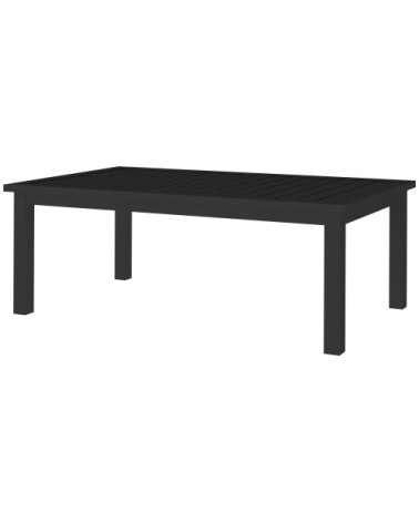 Table basse rectangulaire de jardin plateau à lattes alu