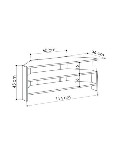 Meuble TV d'angle design scandinave L. 114 x H. 45 cm -