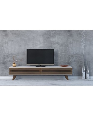 Meuble TV design L. 160 x H. 35 cm marron