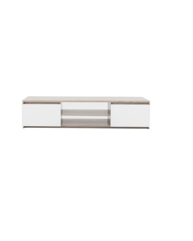 Meuble TV chêne et blanc 120 x 36 x 40 cm
