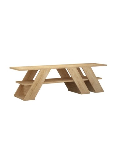 Meuble TV design L. 140 x H. 40 cm marron