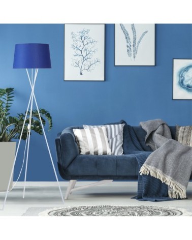 Lampadaire métal blanc et bleu