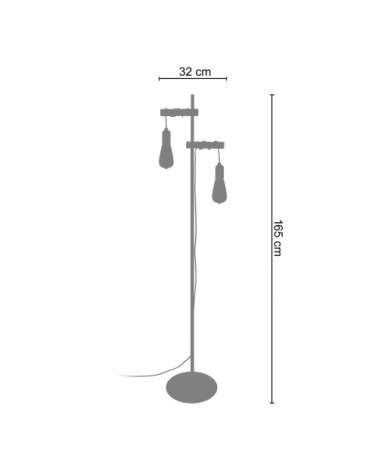 Lampadaire bois naturel et noir