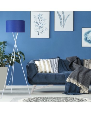 Lampadaire métal blanc et bleu