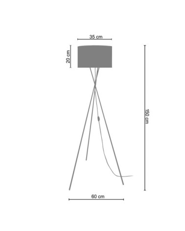 Lampadaire métal blanc et bleu