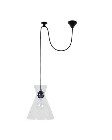 Suspension métal noir et transparent