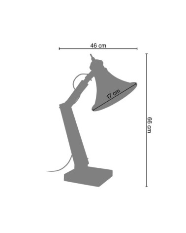 Lampe de bureau métal naturel  et anthracite