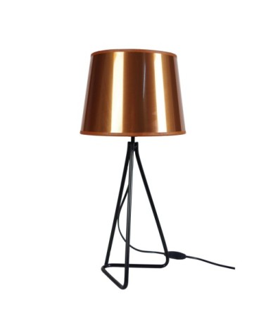 Lampe de chevet métal noir et cuivre