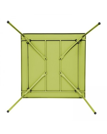 Table à manger carrée en acier vert