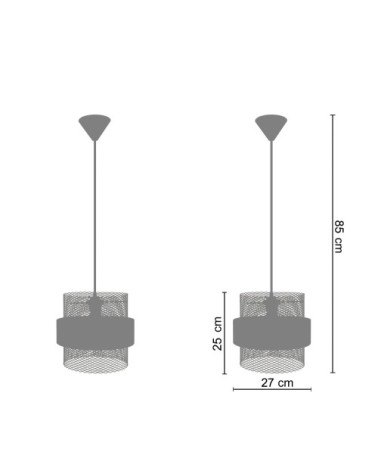 Suspension métal vert et doré