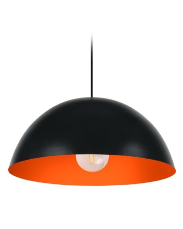 Suspension métal noir et orange