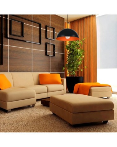 Suspension métal noir et orange