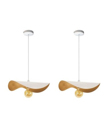 Lot de 2 suspensions acier blanc d'ivoire