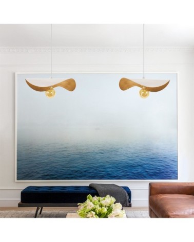 Lot de 2 suspensions acier blanc d'ivoire