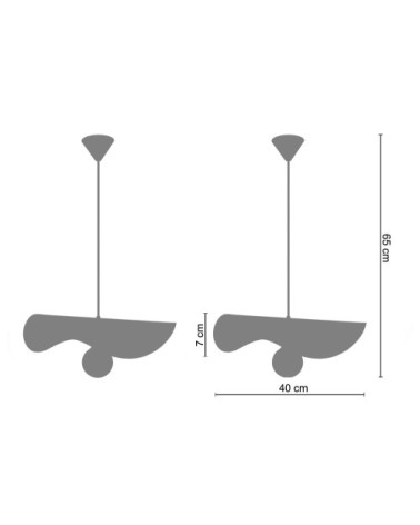 Lot de 2 suspensions acier blanc d'ivoire