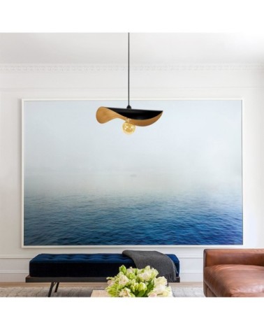 Suspension métal noir et or