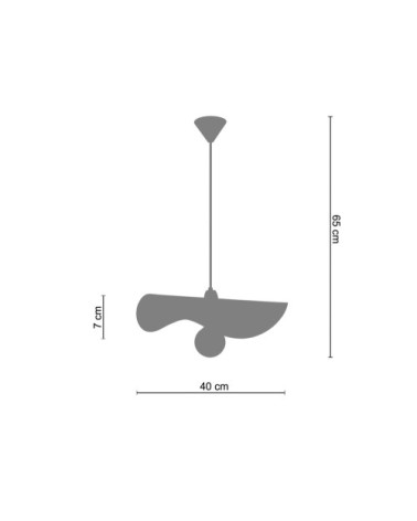 Suspension métal noir et or