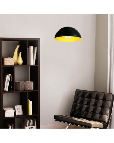 Suspension métal noir et jaune