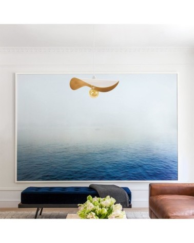 Suspension métal blanc d'ivoire et doré