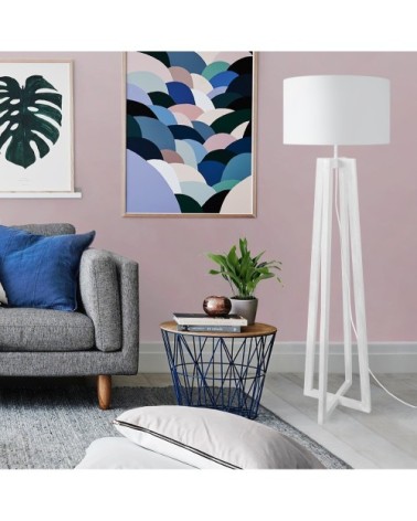 Lampadaire bois blanc