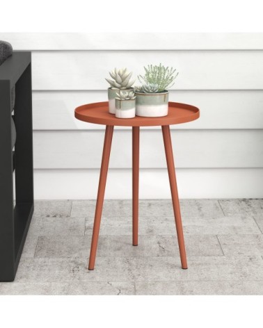 Table basse de jardin d'appoint design scandinave ø 40 x 50h cm acier