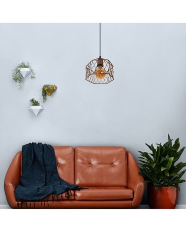 Suspension métal marron et cuivre