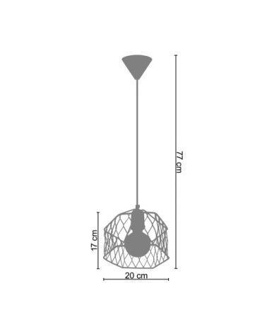 Suspension métal noir et cuivre