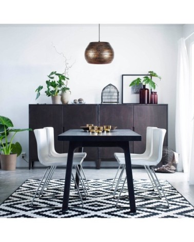 Suspension métal noir et cuivre