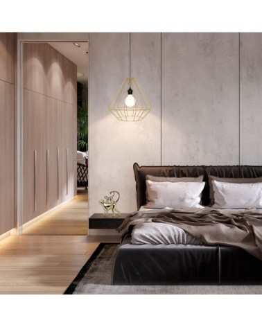 Suspension métal doré